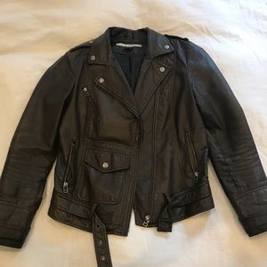rezrekshn Chocolate leather motorcycle jacket, XS